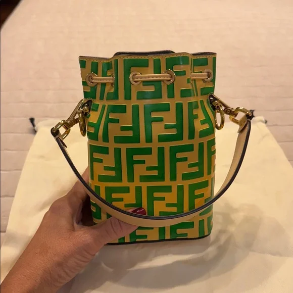 Fendi Iconic Mon Tresor Bucket Bag in Zucca Embossed Leather - Picture 4 of 16